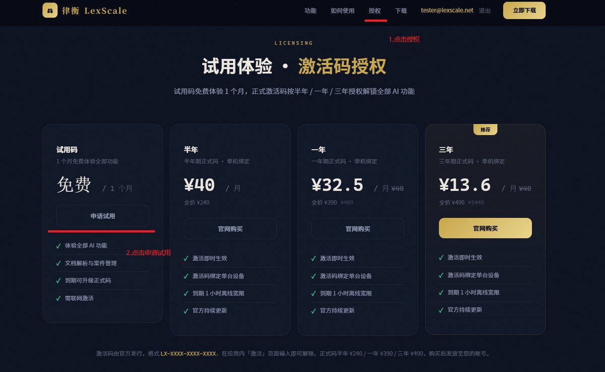 官网授权页,申请试用
